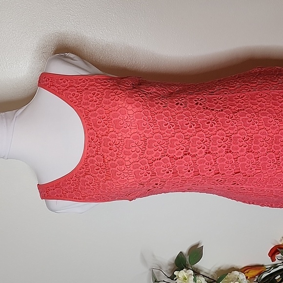 Jennifer Lopez Orange Lace Floral Dress Sleeveless Bohemian Feminine Spring - Picture 2 of 14